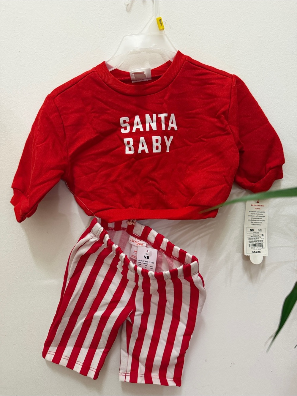 Cat & Jack Red "Santa Baby" Kids Pajama Set